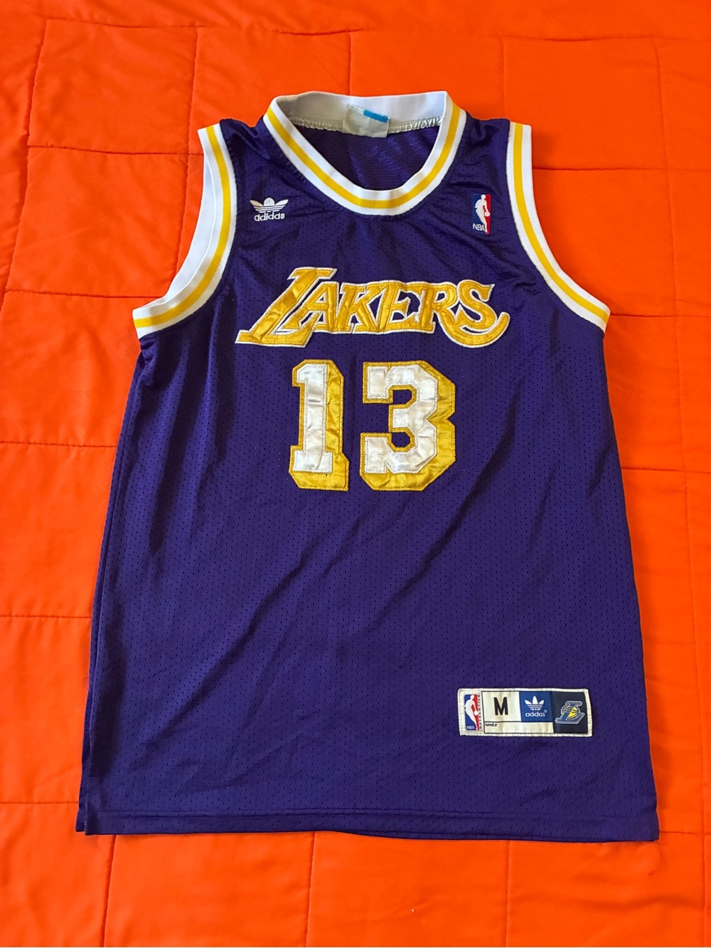 Vintage Los Angeles Lakers Wilt Chamberlain Adidas Adult Jersey Size Medium